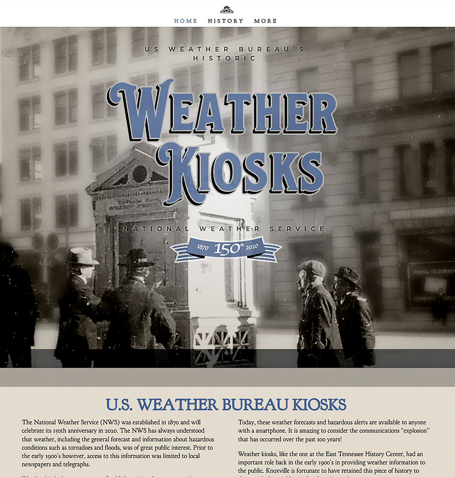 Interactive Weather Kiosk design created by Kristin Designs for the East TN History Center